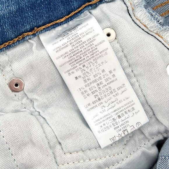 RE/DONE Mid Rise Wide Leg Crop Jeans Light Wash Raw Hem Women’s Size 29 - Picture 4 of 6